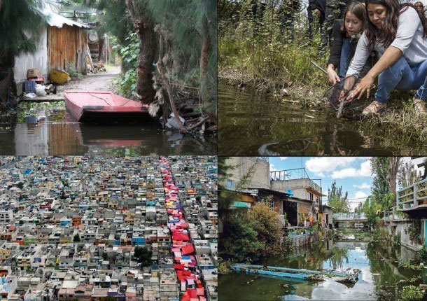 Quận Xochimilco đông đúc và ô nhiễm.