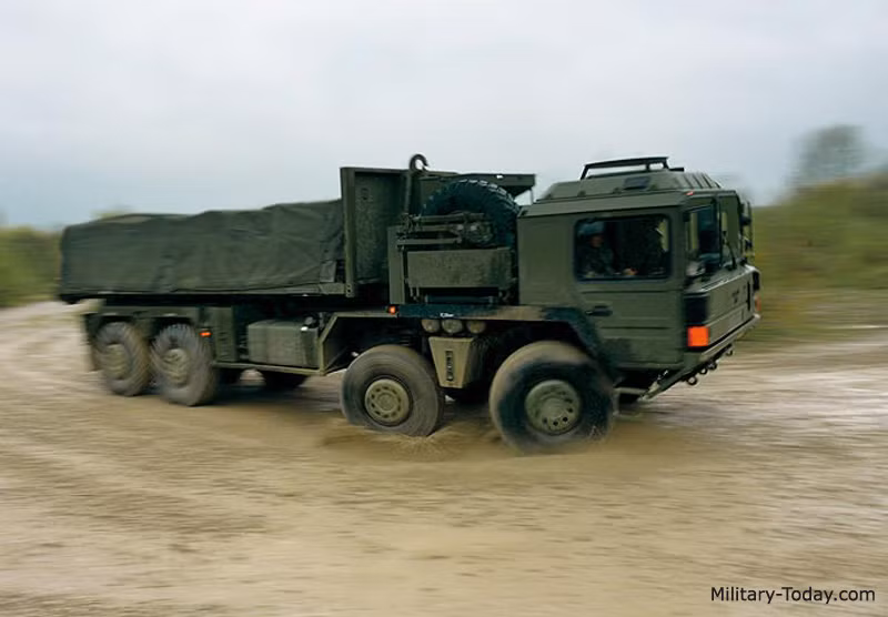  3. MAN SX, Đức. Dòng xe tải quân sự hạng nặng được chế tạo cho quân đội Đức vào cuối những năm 1960. Xe được thiết kế để vận tải quân sự hạng nặng, làm khung gầm lắp radar, trung tâm chỉ huy lưu động, bệ phóng tên lửa. Ảnh: Military Today