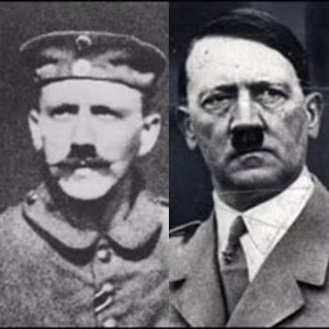 Bên cạnh việc là một người lính bản lĩnh và kiên trung, Hitler còn là một trong số ít những binh lính Đức tham chiến liên tục trong suốt 4 năm của chiến tranh thế giới thứ nhất mà vẫn trở về nhà một cách nguyên vẹn. Những kinh nghiệm với tư cách là một người lính trong cuộc chiến tranh này đã giúp ông rất nhiều trong cuộc chiến tranh thế giới thứ hai và ảnh hưởng đến cả các học thuyết chiến tranh của Đức sau này. Ảnh: Hình ảnh của Hitler trong hai cuộc chiến tranh thế giới. Nguồn ảnh: Lainking.