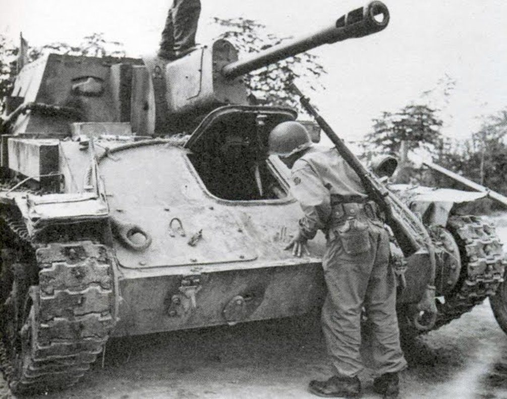 Pháo tự hành chống tăng Su-76 của Triều Tiên bị Mỹ bắn hạ. Nguồn ảnh: Foto.