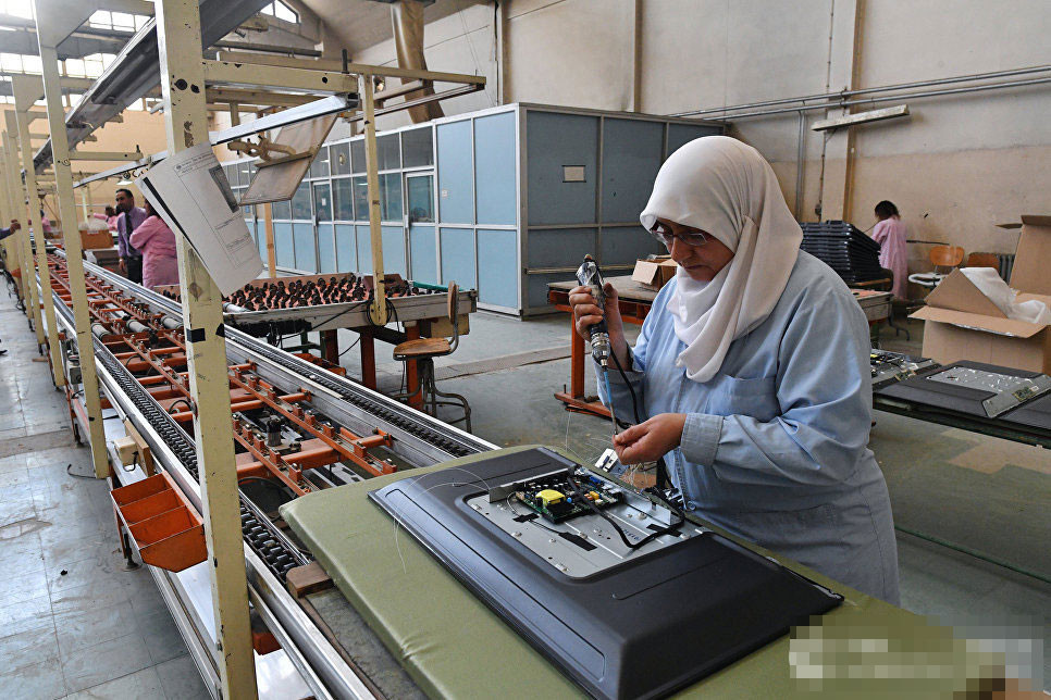 Nhà máy sản xuất ti vi ở Damascus.