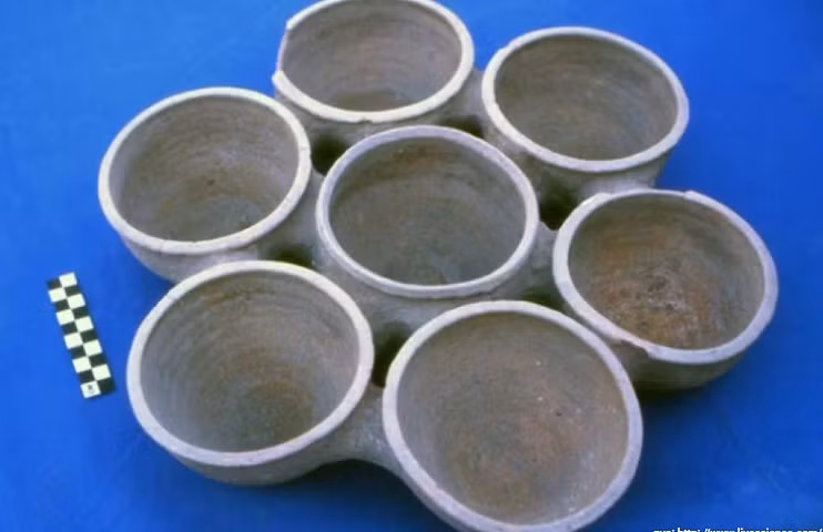 Khay 7 bát được dùng để đựng 7 loại đồ ăn khác nhau. Các chuyên gia suy đoán chúng có thể được người Kush đặt đồ ăn thật lên trên khi chúng được tùy táng cùng chủ nhân. Người Kush làm như vậy vì tin rằng, thức ăn sẽ được linh hồn người chết đem sang thế giới bên kia để có cuộc sống no đủ.