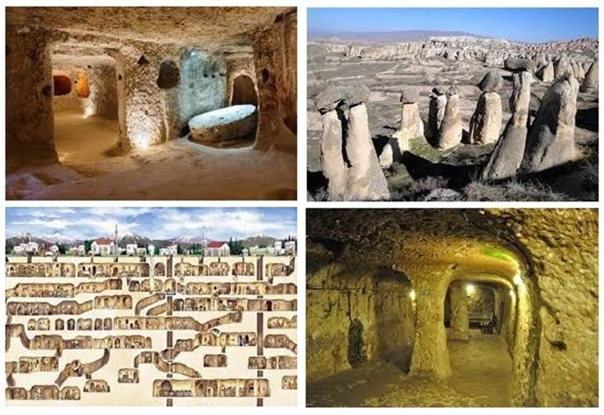 Thành phố Cappadocia ở miền trung Thổ Nhĩ Kỳ có ít nhất 36 thành phố ngầm. Phần lớn các thành phố này nằm cách mặt đất khoảng 85m. Trong số này, thành phố Derinkuyu được biết đến nhiều nhất.