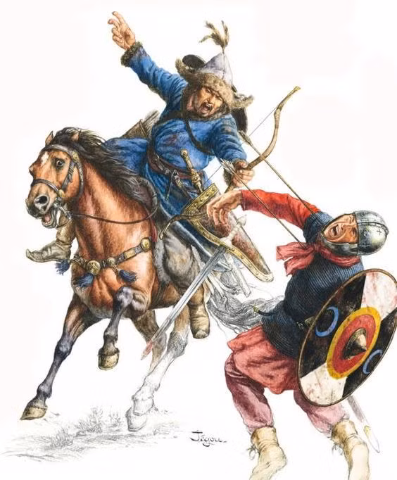 Sau đó, đế chế Hung Nô đẩy mạnh các cuộc tấn công về phía Tây và xâm chiếm Đông Goth, một trong hai vương quốc của các bộ lạc Germanic cổ tại lưu vực sông Danube, bên cạnh Tây Goth, tại các vùng Romania và Hungary ngày nay.