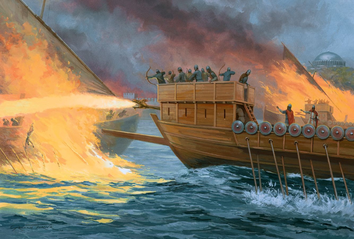 Lửa Hy Lạp khiến kẻ thù khiếp sợ khi có khả năng cháy trong nước, tạo ra một tiếng gầm lớn, nhiều khói và có thể bám vào mọi bề mặt.