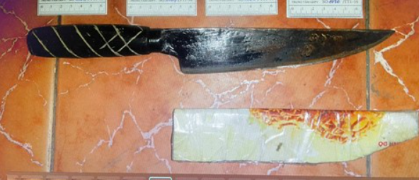 Theo bản án, Doãn Trung Dũng và chị Vũ Thị Thanh (trú khu Hợp Thành, P.Phương Nam, TP Uông Bí) có quan hệ họ hàng nên đã nhiều lần đến nhà chị Thanh chơi. Bản thân Dũng không có việc làm ổn định, là người nghiện ma túy. Khoảng 19h30 tối 23/9/2016, Dũng đến nhà chị Thanh vay tiền, khi đi Dũng mang theo một con dao bầu. (Con dao gây án của đối tượng)