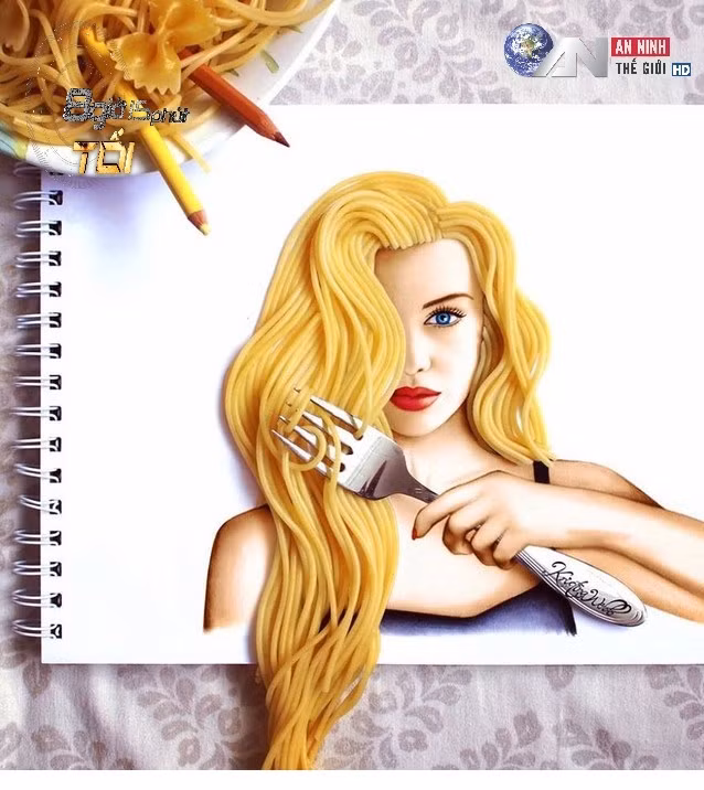 Tác phẩm được "vẽ" nên bởi mỳ spaghetti thu hút gần 2 triệu lượt xem.