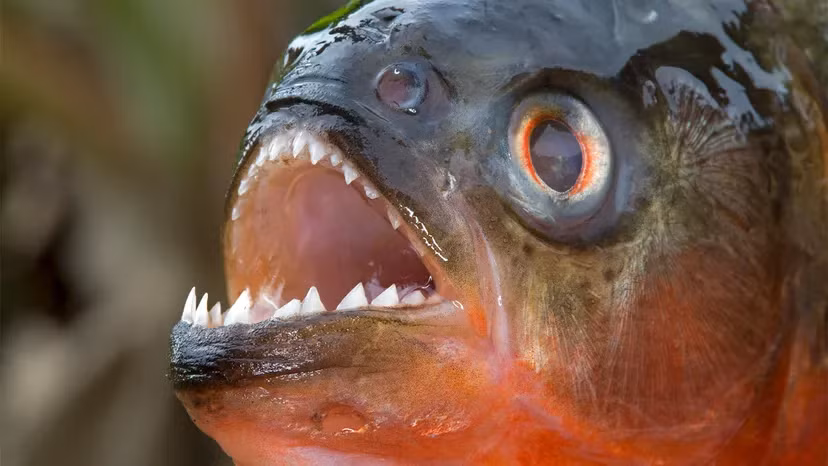 3. Cá piranha: Hàm răng sắc bén và lực cắn mạnh, có thể xé xác con mồi trong vài phút, đặc biệt nguy hiểm khi "ngửi" thấy mùi máu. (Ảnh: Animals)
