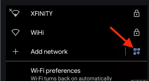 3. Đăng nhập WiFi bằng mã QR (Android): Vào Cài đặt &gt; Kết nối &gt; WiFi, chọn biểu tượng mã QR.