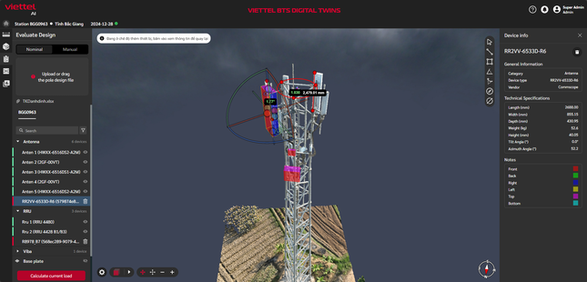  BTS Digital Twins là giải pháp số hóa giúp quản lý và giám sát trạm BTS bằng công nghệ AI và mô hình 3D. (Ảnh: Tiền phong)