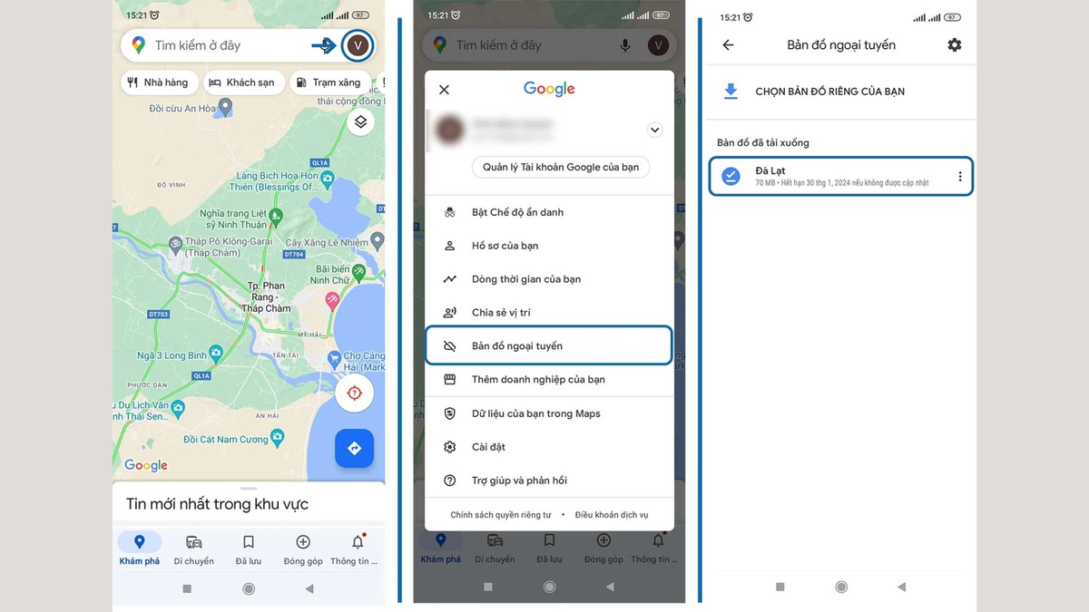 Dùng ngón tay di chuyển và phóng to/thu nhỏ để chọn khu vực cần tải xuống rồi nhấn “Tải xuống”. (Ảnh: innoshop)