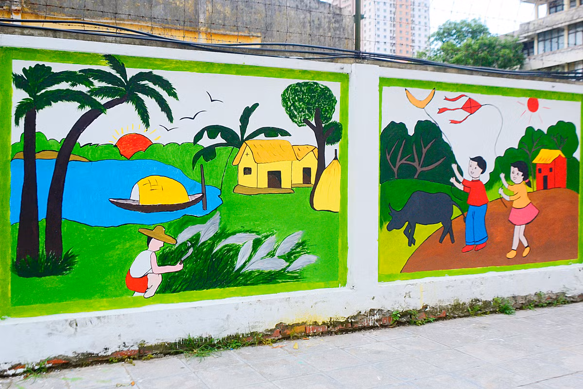 Hay những bức trang về khung cảnh nông thôn đầy thi vị.