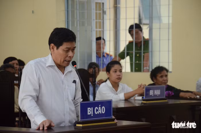 Bị cáo Hữu Bê tại phiên phúc thảm sáng nay 22/5 - Ảnh: UYÊN TRINH