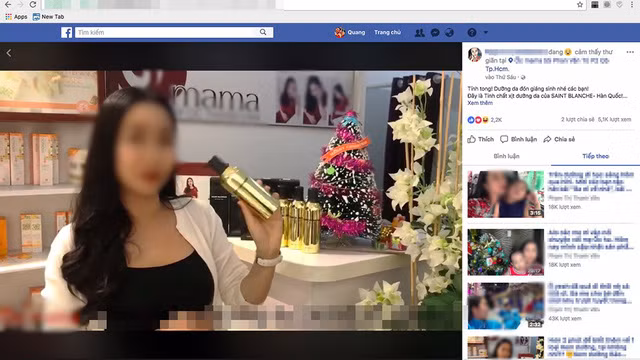Một nhân vật nổi tiếng livestream giới thiệu sản phẩm - Ảnh chụp màn hình: Q.Đ.