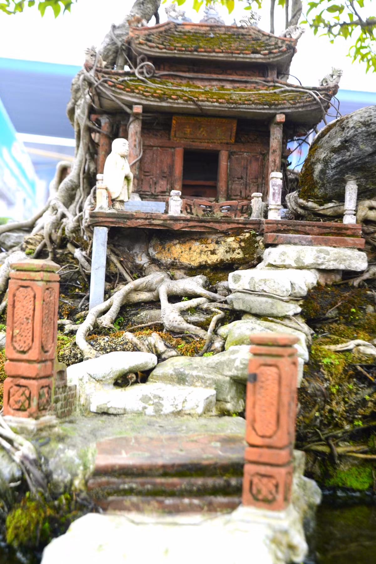 Rễ cây bao trùm các tiểu cảnh khiến người xem liên tưởng tới những cây cổ thụ khổng lồ trong khu rừng cổ lão kỳ quái.