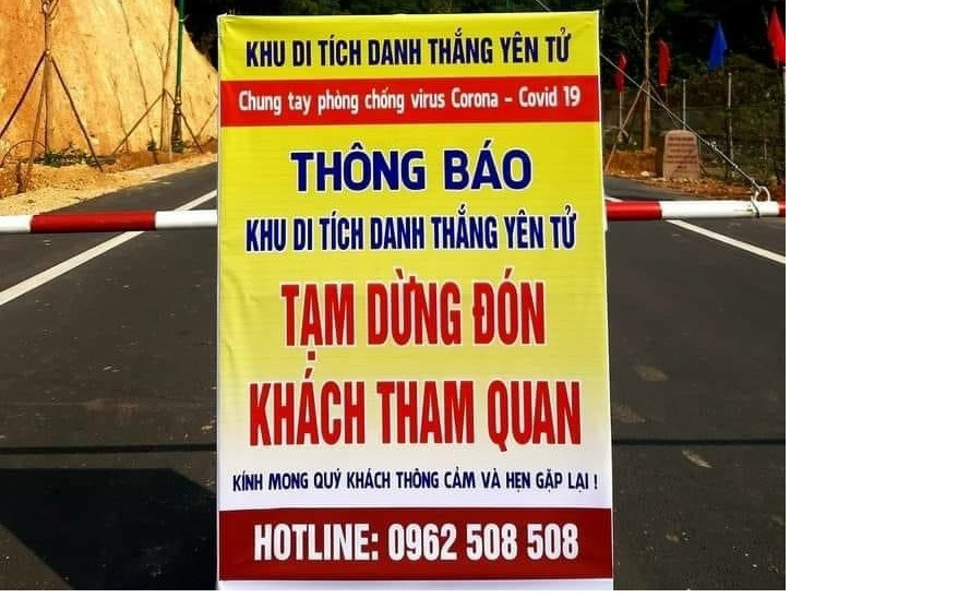 Khu di tích danh thắng Yên tử cũng ngừng đón khách.