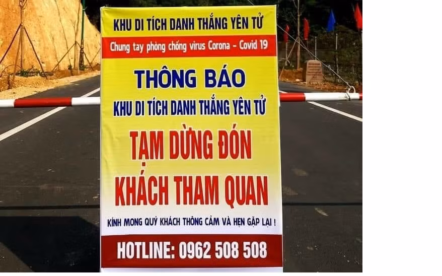Khu di tích danh thắng Yên tử cũng ngừng đón khách.