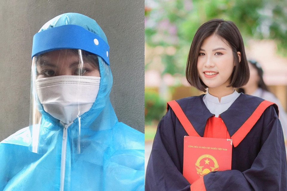  Hotgirl 2001 xung phong đi tiếp sức chống dịch:Vừa hoàn thành chương trình học lý thuyết tại Cao đẳng Dược Hà Nội, Vương Minh Tâm (sinh năm 2001) xung phong đăng ký làm tình nguyện viên chống dịch. Dù lần đầu tới Bắc Giang, lại trong hoàn cảnh đặc biệt, Minh Tâm bày tỏ cô thực sự hạnh phúc khi nhân được sự trân quý, giúp đỡ từ người dân địa phương. 