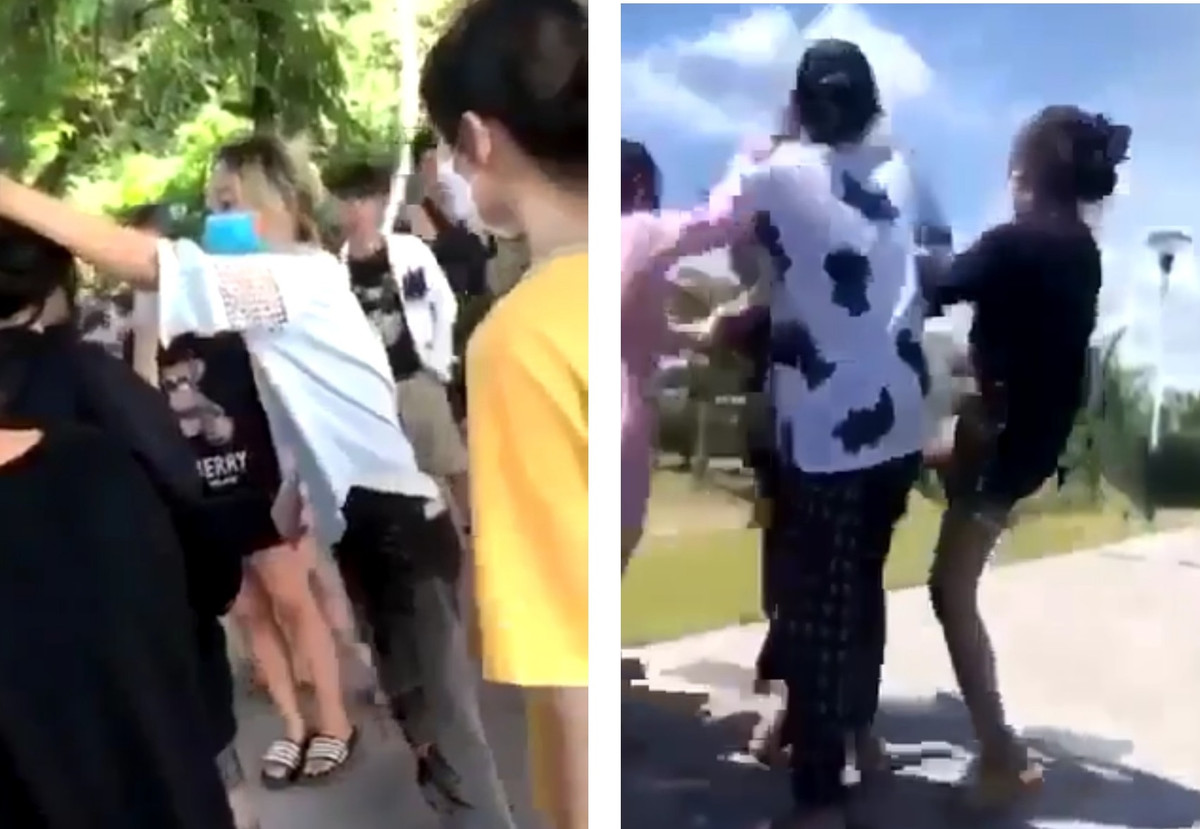 Cam Pha: Tha mat cuoi tren mang xa hoi, nu sinh 2008 bi danh hoi dong