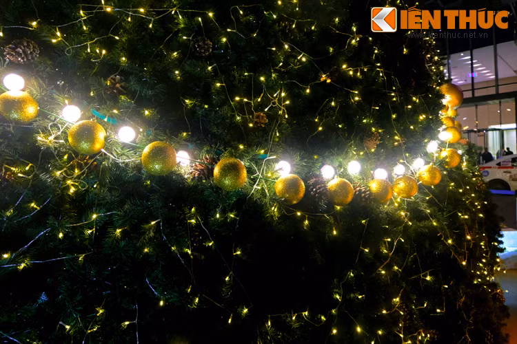 Những quả cầu sáng lấp lánh được treo lên tán thông, các chuỗi cườm và đèn nháy như xua đi không khí ảm đạm của ngày đông, đem đến cảm giác ấm áp cho người ngắm nhìn chúng.