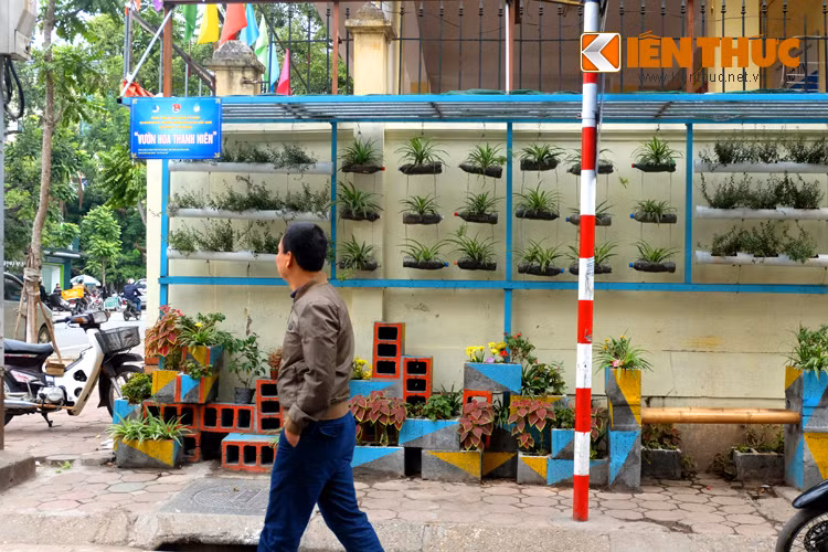 Những ngày này, nhiều người đi trên các con phố Hà Nội bất ngờ và thích thú khi ngắm nhìn vườn hoa mini ngay ở một ngã tư hay bên vỉa hè.