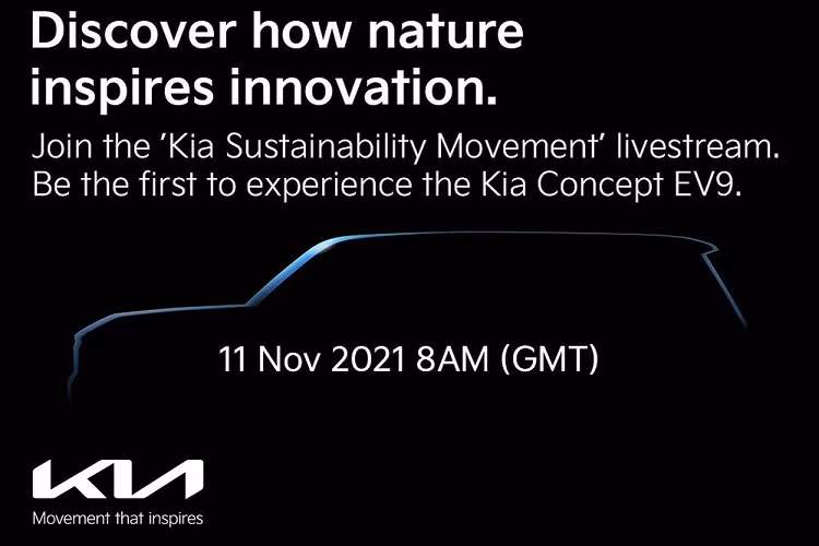 Kia EV9 2022 chay dien se chinh thuc ra mat vao ngay 11/11/2021