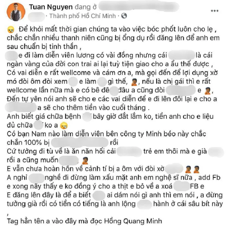 Minh Béo bị tố "gạ tình" trai trẻ, dân mạng thất vọng với loạt tin nhắn phản cảm Minh Beo bi to