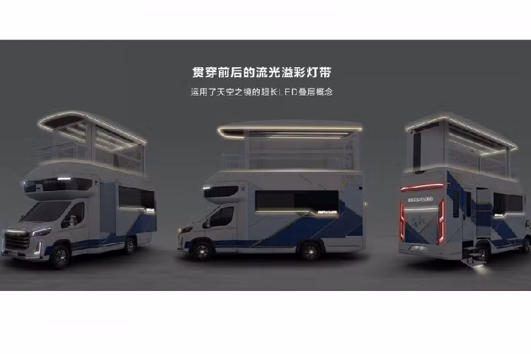 Các cửa sổ có thể điều chỉnh giữa mức độ trong và mờ trong trường hợp người dùng muốn có chút riêng tư, còn cửa ra vào ban công thì được đặt trên cabin của chiếc xe van.