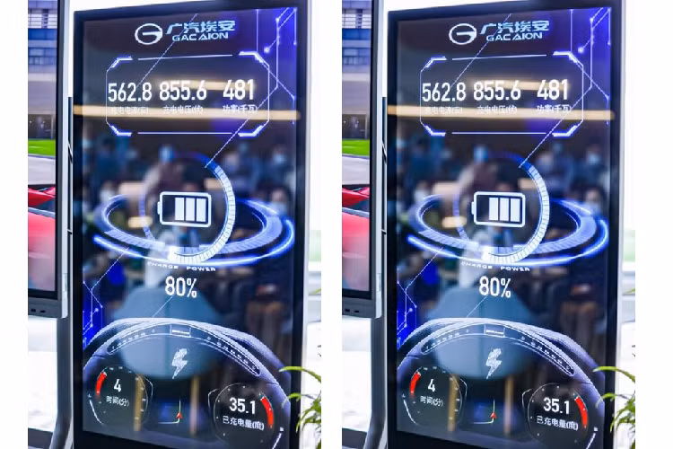 Theo báo cáo của Electrek, GAC Aion đã trình diễn khả năng sạc của gói pin grapheme trên hai phiên bản 3C và 6C tại sự kiện giới thiệu sản phẩm diễn ra cuối tháng 7. Cụ thể, chiếc Aion V phiên bản 3C có khả năng sạc từ 0-80% trong 16 phút và 30-80% trong 10 phút.