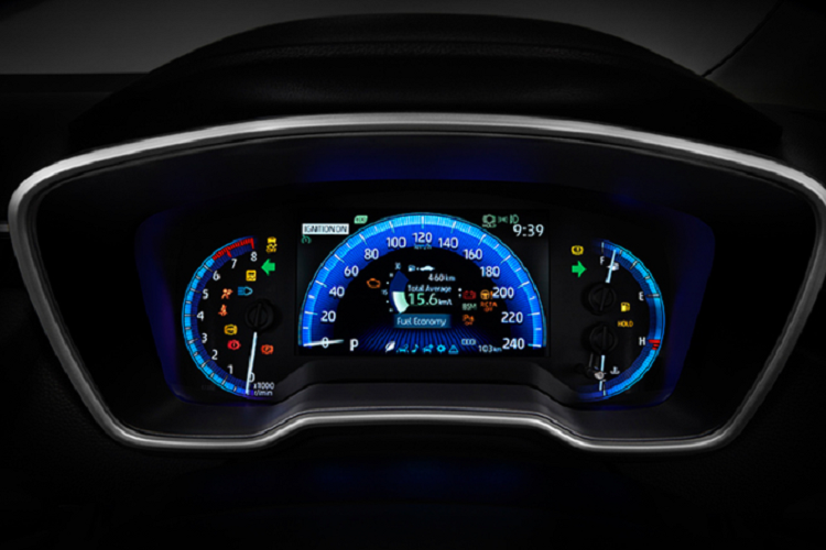 Phiên này cao cấp 1.8 GR-Sport CVT cũng sở hữu nhiều trang bị có trên phiên bản 1.8 CVT Sport thấp hơn như: Màn hình hỗ trợ lái TFT 7 inch, màn hình cảm ứng 8 inch trung tâm, phanh tay điện tử có chức năng giữ phanh (AH), đi kèm với các trang bị “đồ chơi” an toàn và hỗ trợ lái như: Cảnh báo điểm mù, phanh tự động khẩn cấp, cảnh báo phương tiện cắt ngang khi lùi, camera lùi…