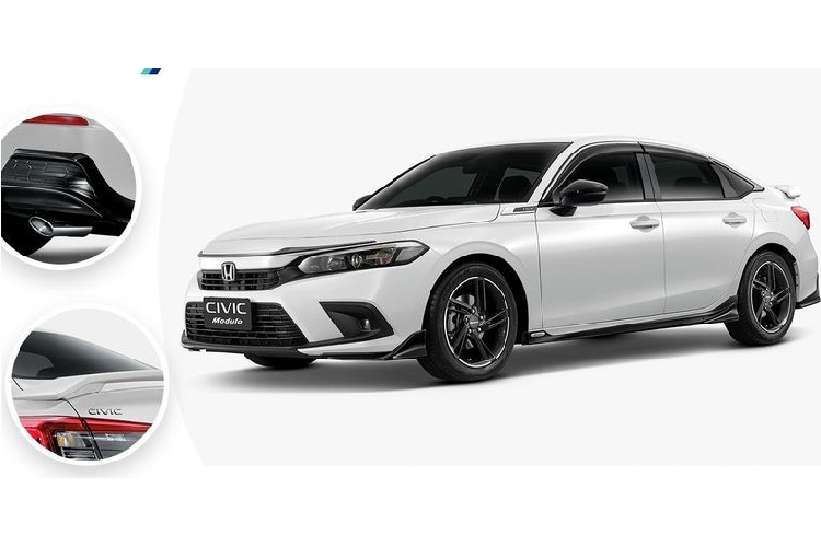 Với bodykit Modulo, Honda Civic Sedan 2022 mới sẽ tiếp tục tăng sức nóng trước đối thủ cùng phân khúc là Toyota Corolla Altis GR Sport. Bộ phụ kiện bao gồm các cải tiến về ngoại thất lẫn nội thất.
