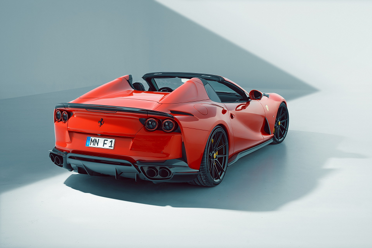 Tương tự gói độ dành cho 812 Superfast, Ferrari 812 GTS cũng được nâng cấp hệ thống treo thể thao, giúp phần thân của chiếc xe được hạ thấp thêm 35 mm. Để giúp xe có thể vượt qua được những gờ giảm tốc, Novitec cũng trang bị thêm hệ thống điều chỉnh chiều cao cho cầu trước bằng thủy lực.