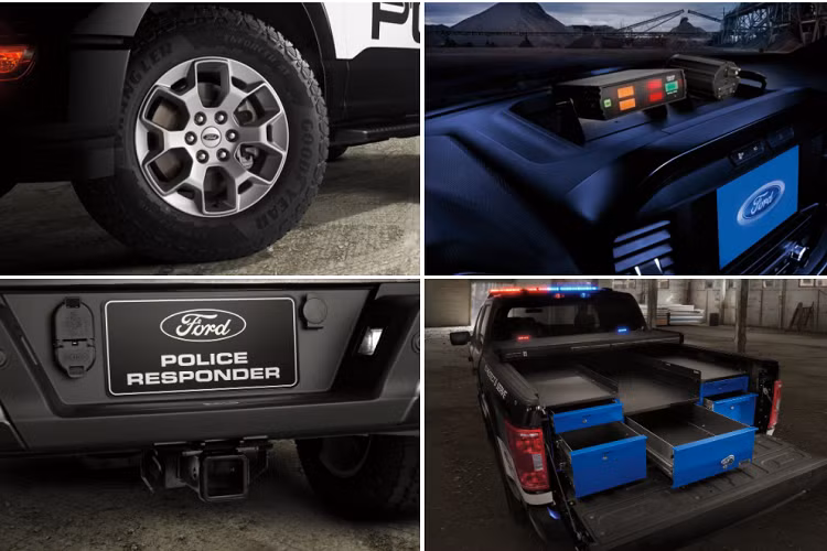 Ford F-150 Police Responder có lốp đa dụng, cho khả năng xử lý tốt, vào của ổn định, tăng tốc nhanh và không bị ảnh hưởng khi đi off-road. Mẫu bán tải này cũng được trang bị gói nâng cấp FX4 Off-road, gồm tấm chắn gầm, giảm xóc có thể điều chỉnh, trục sau khóa vi sai điện tử và chức năng kiểm soát đổ dốc.