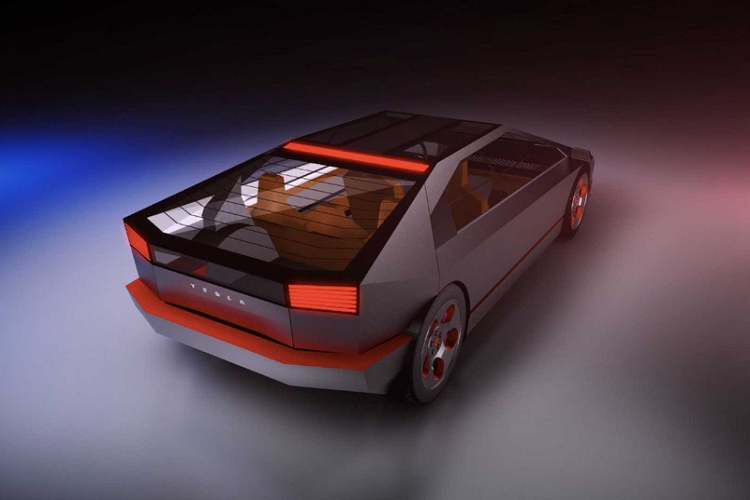 Mặc dù phía trước trông khá đơn giản, đuôi xe của Cybercoupe lại ấn tượng nhờ tạo hình mạnh mẽ của cụm đèn hậu. Theo bản phác thảo, Cybertruck có cabin 5 chỗ ngồi, tuy nhiên thiết kế chi tiết nội thất không được Shiakas công bố.