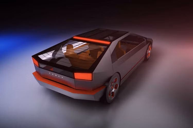 Mặc dù phía trước trông khá đơn giản, đuôi xe của Cybercoupe lại ấn tượng nhờ tạo hình mạnh mẽ của cụm đèn hậu. Theo bản phác thảo, Cybertruck có cabin 5 chỗ ngồi, tuy nhiên thiết kế chi tiết nội thất không được Shiakas công bố.