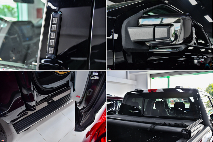 Những trang bị ngoại thất đáng chú ý khác trên bản Limited của Ford F-150 có thể kể đến bệ bước chân tự động khi mở cửa, dãy số ở cửa tài xế để mở khóa xe không cần chìa, gương chiếu hậu 2 bên tích hợp sưởi và chống chói...