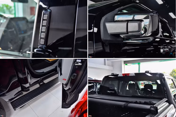 Những trang bị ngoại thất đáng chú ý khác trên bản Limited của Ford F-150 có thể kể đến bệ bước chân tự động khi mở cửa, dãy số ở cửa tài xế để mở khóa xe không cần chìa, gương chiếu hậu 2 bên tích hợp sưởi và chống chói...