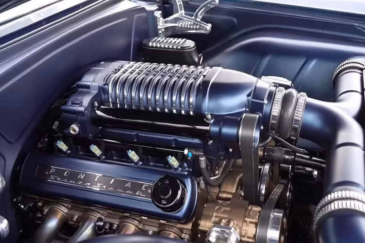 Ở bên trong, toàn bộ nội thất được bọc bằng da màu nâu cà phê và thảm sàn được hoàn thiện với màu xanh tương đồng với ngoại thất.