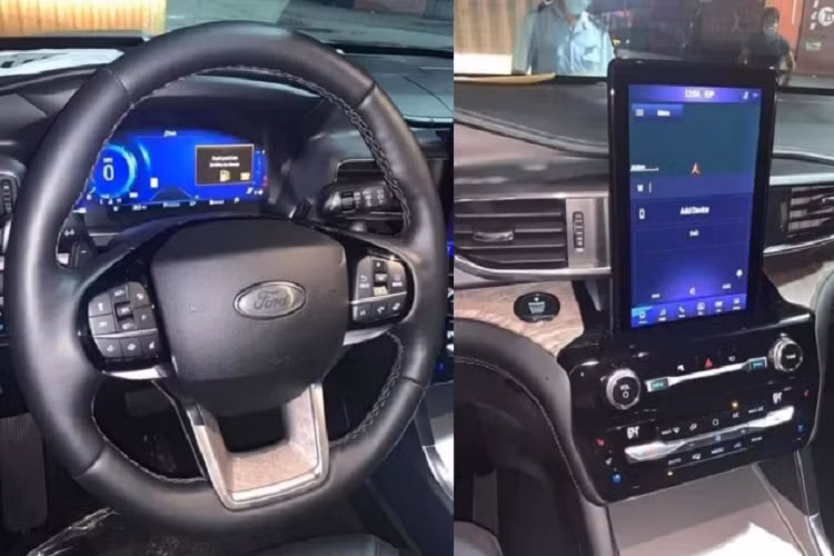 Về nội thất phiên bản cao cấp của Ford Explorer thế hệ mới sở hữu cabin hiện đại, nổi bật với màn hình cảm ứng 10,1 inch đặt dọc và cụm đồng hồ hỗ trợ lái kỹ thuật số 12,3 inch hiển thị 3D thay cho loại Analog ở các thế hệ trước.