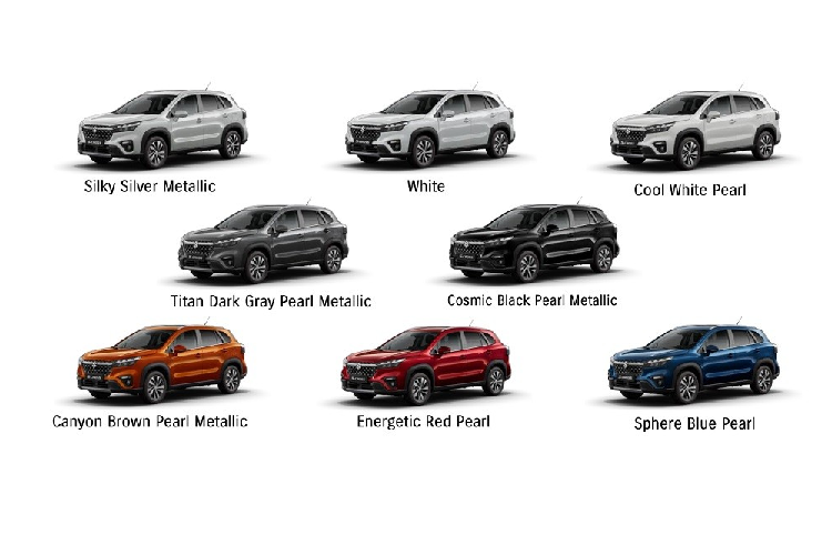 Khi mua Suzuki SX4 S-Cross 2022, khách hàng có thể chọn các màu sơn ngoại thất như trắng, xám, đỏ, xanh dương, đen và bạc. Tại thị trường Anh quốc, giá xe Suzuki SX4 S-Cross 2022 khởi điểm từ 24.999 Bảng (755 triệu đồng) cho bản Motion và 29.799 Bảng (900 triệu đồng) cho bản Ultra.