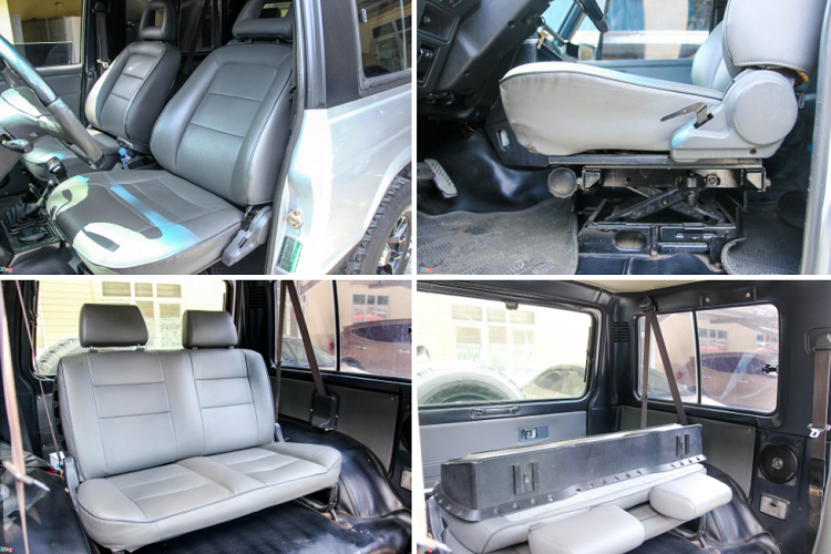 Ghế xe đã được bọc lại da, chỉnh cơ. Hàng ghế sau chật chội khi ngồi 3 người.