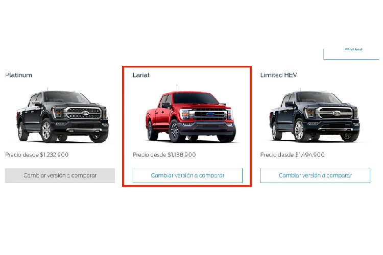 Mức giá xe Ford F-150 2021 mới được đưa về Campuchia thuộc phiên bản Lariat có mức bán ra khoảng 90.000 USD (khoảng 2 tỷ đồng). Tại Mexico, Ford F-150/Lobo phiên bản Lariat này có giá bán khoảng 1.188.900 Peso (tương đương 1,36 tỷ đồng). Trong khi đó, giá sau thuế của dòng F-150 tại Việt Nam rơi vào khoảng 3,5-4,5 tỷ đồng.