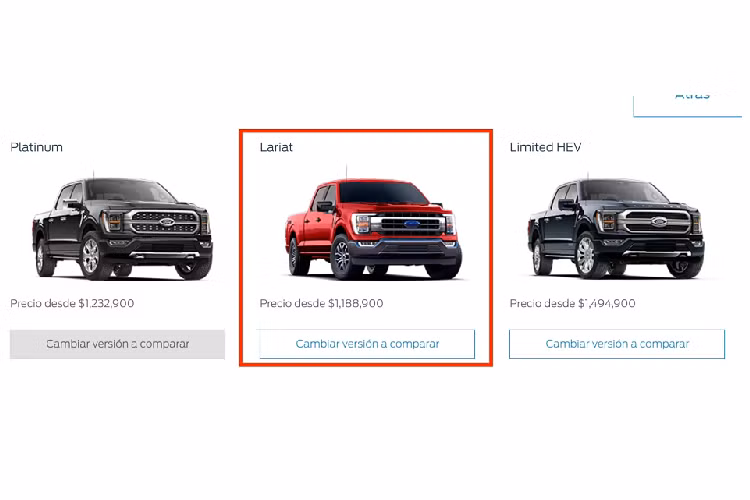 Mức giá xe Ford F-150 2021 mới được đưa về Campuchia thuộc phiên bản Lariat có mức bán ra khoảng 90.000 USD (khoảng 2 tỷ đồng). Tại Mexico, Ford F-150/Lobo phiên bản Lariat này có giá bán khoảng 1.188.900 Peso (tương đương 1,36 tỷ đồng). Trong khi đó, giá sau thuế của dòng F-150 tại Việt Nam rơi vào khoảng 3,5-4,5 tỷ đồng.