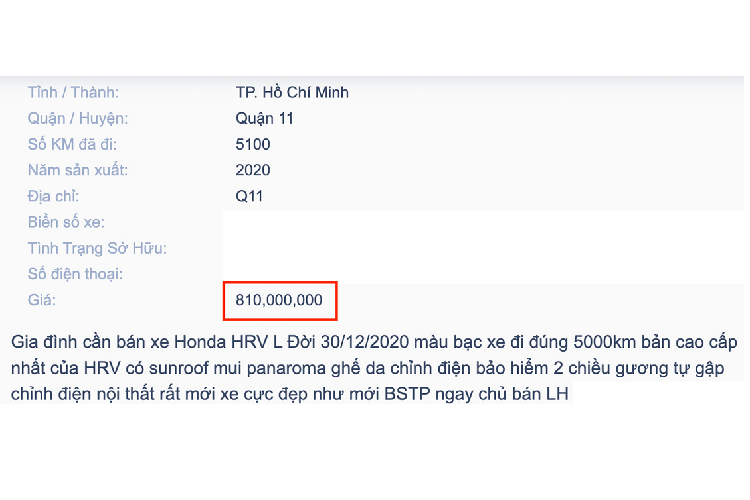 Giá cao, người mua sẽ tìm đến các mẫu CUV hạng B thương hiệu Hàn như Kia Seltos hay Hyundai Kona mà sẵn sàng bỏ qua HR-V. Tuy nhiên, nếu yêu thích dòng HR-V này, người mua có thể tìm đến xe chạy lướt.