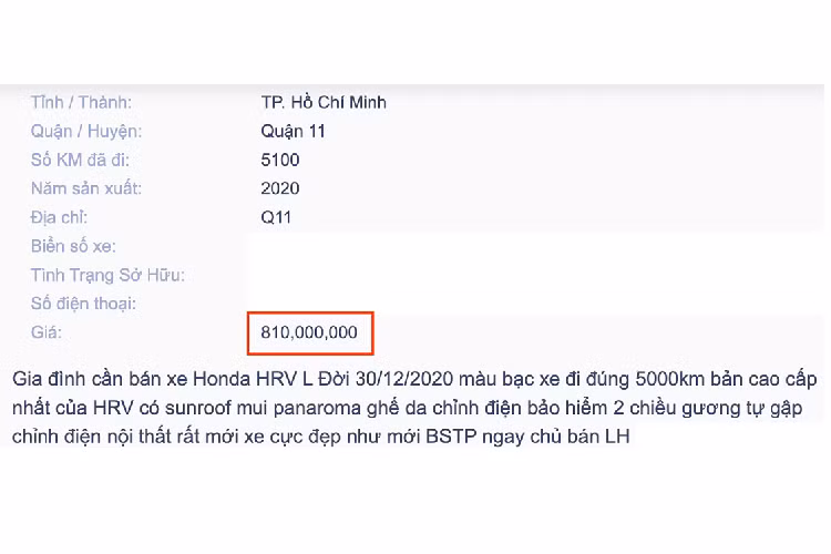 Giá cao, người mua sẽ tìm đến các mẫu CUV hạng B thương hiệu Hàn như Kia Seltos hay Hyundai Kona mà sẵn sàng bỏ qua HR-V. Tuy nhiên, nếu yêu thích dòng HR-V này, người mua có thể tìm đến xe chạy lướt.