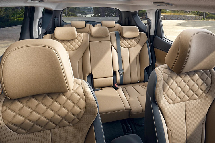 Tại Indonesia, Hyundai trang bị cho SantaFe 2021 lượng tiện nghi ở mức khá tốt chứ không quá đa dạng như ở các thị trường khác. Danh sách gồm có điều hòa tự động 2 vùng, 6 loa âm thanh, rèm che nắng 2 bên chỉnh cơ, cốp sau đóng/mở điện hay màn hình cảm ứng trung tâm 8 inch thay vì cỡ 10,25 inch như ở các thị trường khác.