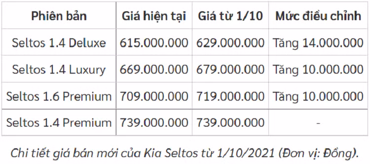 Kia Seltos tai Viet Nam sap tang gia lan 3, cao nhat 14 trieu