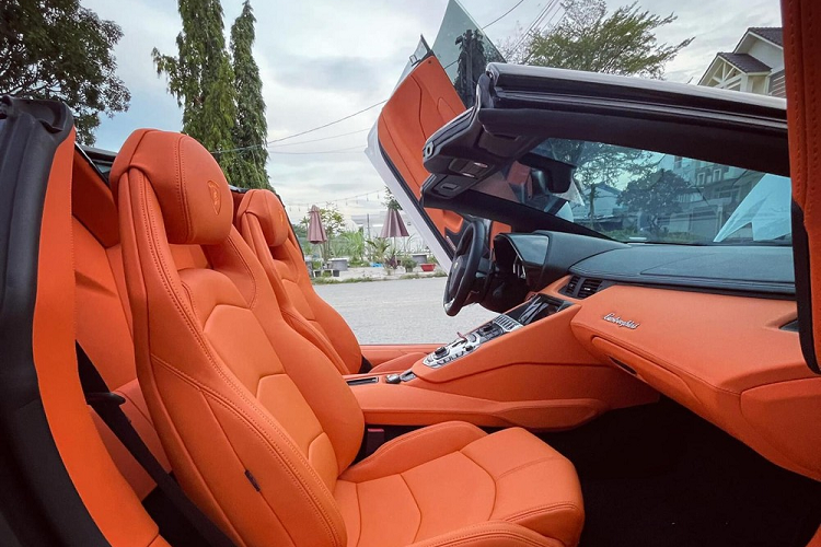 Mỗi mui xe Lamborghini Aventador LP700-4 mui trần chỉ năng khoảng 6 kg và được cố định bằng 1 chốt gạt đặt trên đầu ghế ngồi. Khoang hành lý phía trước sẽ dùng để chứa mui xe. Bên cạnh sự thay đổi này, phiên bản Lamborghini Aventador LP700-4 Roadster còn có một cửa sổ nhỏ phía sau 2 ghế ngồi. 