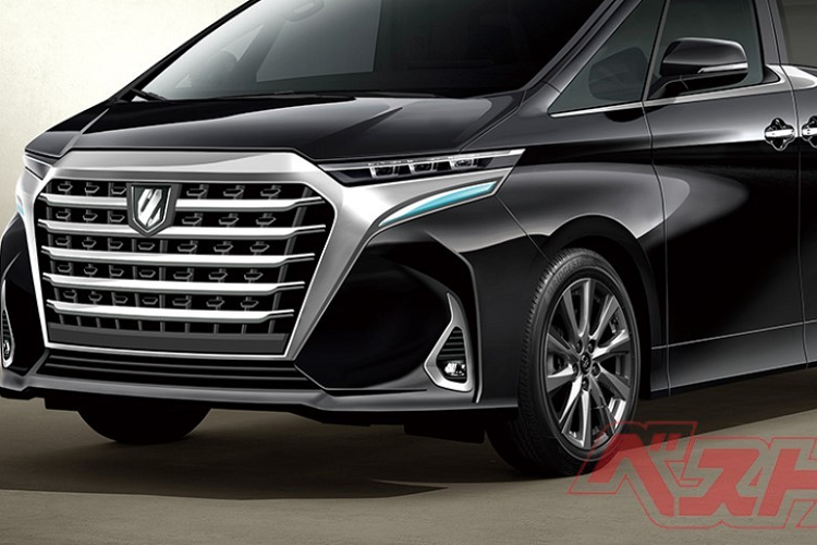 Ngoài ra, Toyota Alphard mới còn được trang bị cụm đèn pha hẹp, gợi liên tưởng đến "đôi mắt híp". Bên dưới là khe gió nằm dọc, tích hợp đèn sương mù, được bao quanh bằng viền mạ crôm và cánh lướt gió trước. Bên sườn, Toyota Alphard thế hệ thứ 4 đi kèm đường dập gân nổi bật, kéo dài từ đèn pha đến đèn hậu và bộ vành hợp kim 5 chấu kép cỡ lớn hơn. Ngay cả thiết kế cửa sổ bên sườn của "chuyên cơ mặt đất" cũng đã thay đổi.