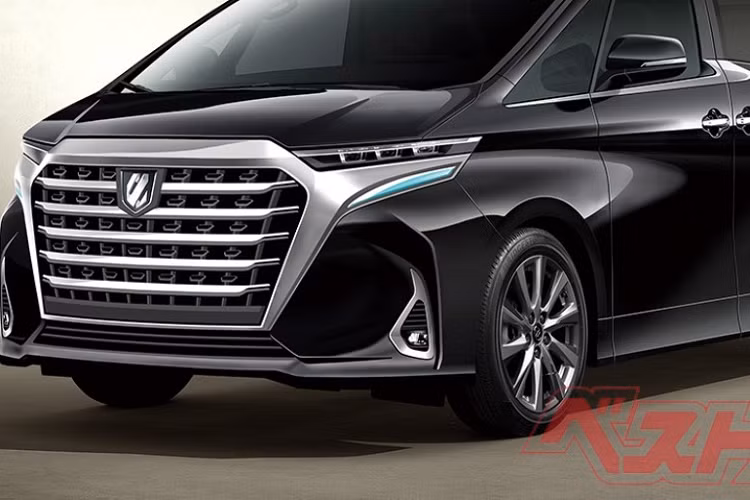 Ngoài ra, Toyota Alphard mới còn được trang bị cụm đèn pha hẹp, gợi liên tưởng đến "đôi mắt híp". Bên dưới là khe gió nằm dọc, tích hợp đèn sương mù, được bao quanh bằng viền mạ crôm và cánh lướt gió trước. Bên sườn, Toyota Alphard thế hệ thứ 4 đi kèm đường dập gân nổi bật, kéo dài từ đèn pha đến đèn hậu và bộ vành hợp kim 5 chấu kép cỡ lớn hơn. Ngay cả thiết kế cửa sổ bên sườn của "chuyên cơ mặt đất" cũng đã thay đổi.